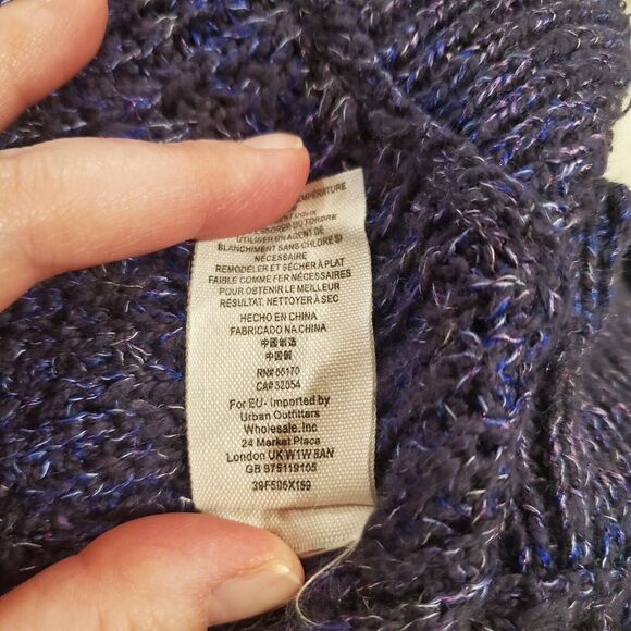 Free People Sz M Star Dune Marled Pullover Oversized Chunky Open Knit Sweater - Picture 8 of 11